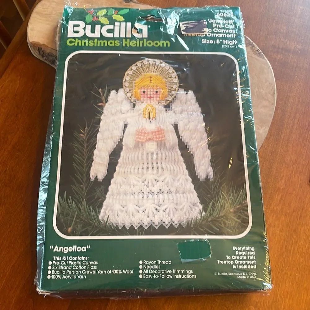 Vintage Bucilla Christmas Angelica Jeweled Treetop Kit #60625